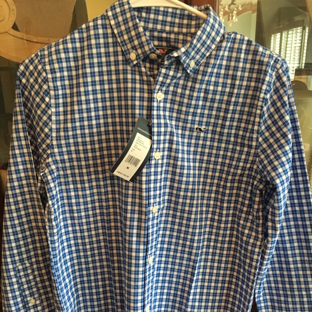 Yacht blue button down